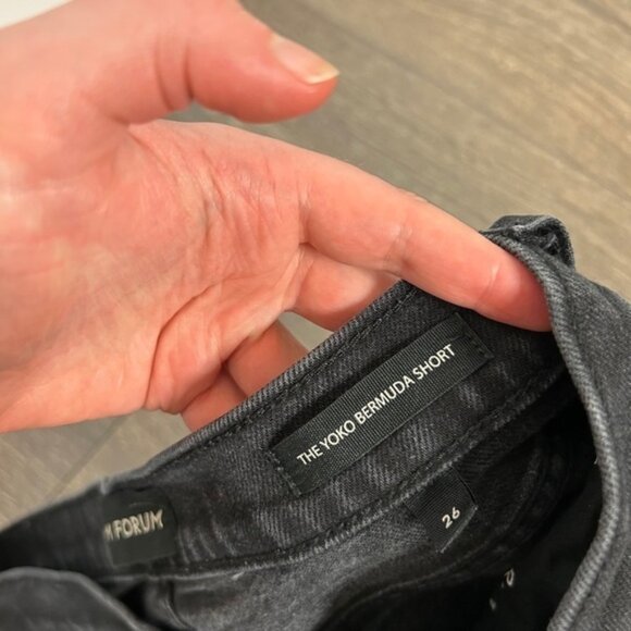 Aritzia Denim Forum Yoko Bermuda Jorts Jean Shorts High Rise Waist Black - Picture 8 of 13
